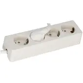 Techtube Pro 4-fach Steckdosenleiste 1reihig 3x1,5 weiss 2m