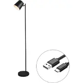 RL LIVE YOUR LIGHT LED Stehleuchte BLAKE Schwarz Touch Dimmer Akkubetrieb USB Anschluß - 125cm hoch