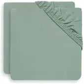 Jollein Spannbettlaken Jersey Ash Green (2er-Pack)-60 x 120 cm