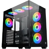 Xigmatek PC-Gehäuse – – Aqua V AIR – Cube – ATX – Gehärtetes Glas – ARGB – Schwarz