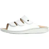 Finn Comfort Bequeme Pantolette Korfu, Damen, Herren, Uni, Weiß, Leder, NEU - Damenschuhe Pantolette / Zehentrenner, Weiß, leder (nappa)