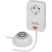 Brennenstuhl Eco Line Comfort Switch Adapter EL CSA 1, Steckdose mit beleuchtetem Fußschalter, 3500 W, erhöhter Berührungsschutz, L 82 x B 82 x T 82 mm, weiß