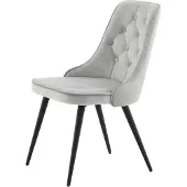 Ebuy24 Stuhl Velvet Deluxe Hellgrau 2er-Pack