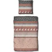 TRAUMSCHLAF Biber Bettwäsche Winterland beige 140x200 cm + 70x90 cm
