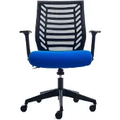 Rocada Ergoline 907-3, Gepolsterter Sitz, Netz-Rückenlehne, Blau, Schwarz, Stoff, Schaum, Technopolymer
