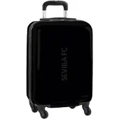Safta , Trolley Cabin 20'' Koffer Räder und Vorhängeschloss de Sicherheit de Sevilla FC Teen, 345x200x550 mm Uni Kids, Schwarz, Standard