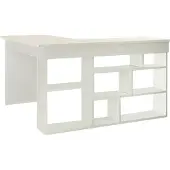 Dmora Schreibtisch Dfavasul, Mehrzweckschreibtisch, Bürotisch für PC, Eckschreibtisch, 129x120h72 cm, Weiß