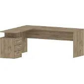 Dmora Schreibtisch Mark 180x60x75 cm Braun, Eckmodul