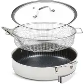 Livington Titan Pan 28cm - Edelstahl Hochrand-Pfanne - Backofenfeste Pfanne