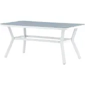 Venture Home Rechteckiger Gartentisch Virya Grau 160x90x74 cm aus Aluminium und Glas