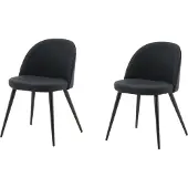 Venture Home Stuhl Velvet Schwarz 2er-Pack