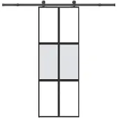 vidaXL Schiebetür mit Beschlag 76x205 cm Hartglas & Aluminium