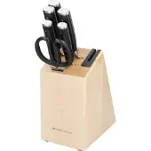 KitchenAid classic 6-teiliges Messerset mit Block, sharp high-carbon japanese steel kitchen knives und birch holder