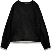 Vero Moda Pullover Aquarius 10331898 Schwarz Regular Fit