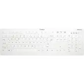 Cherry Design Active Key QuickClean Medizinische Tastatur Abnehmbare Abdeckung Full-Size Kabellos Weiß DE C8112, Volle Größe (100%), Kabellos, RF Wireless, Scherenschalter, QWERTZ, Weiß