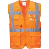 Portwest Warn-Meshweste Athen Executive, leuchtorange, EN ISO 20471, 100% PL, Gr. 3XL