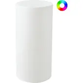 Beliani Outdoor Stehlampe LED Weiß Kunststoff IP54 Wasserfest mit Fernbedienung Säulenform Moderne Gartenbeleuchtung Außenleuchte