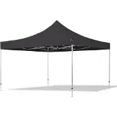 TOOLPORT 4x4m Aluminium Faltpavillon, ohne Seitenteile, schwarz