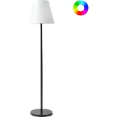 Beliani Outdoor Solar Stehlampe LED Schwarz Kunststoff Eisen IP54 Wasserfest mit Fernbedienung Moderne Gartenbeleuchtung Außenleuchte Stehleuchte