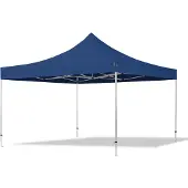 TOOLPORT 4x4m Aluminium Faltpavillon, ohne Seitenteile, dunkelblau