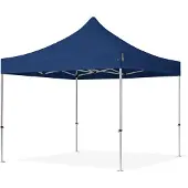 TOOLPORT 3x3m Aluminium Faltpavillon, ohne Seitenteile, dunkelblau