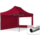 TOOLPORT 3x4,5m Aluminium Faltpavillon, inkl. 2 Seitenteile, rot