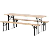 Ebuy24 Guniess Picknicktisch inkl. Bank schwarz, natur.