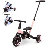 Zesso Billy 4-in-1 Kinderfahrrad mit Schiebestange Gio Rosa