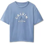 Calvin Klein Boys Varsity Graphic T-shirt Satin Blue Größe: 14 | T-Shirts Outlet | kids | Blau