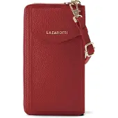 Lazarotti Leder Geldbörse Umhängetasche Bologna Leather Zip Around Wallet With Phone Pocket Red 2 rot