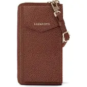 Lazarotti Leder Geldbörse Umhängetasche Bologna Leather Zip Around Wallet With Phone Pocket Brown 2 braun
