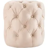 CLP Sitzhocker Drancy Samt creme/M