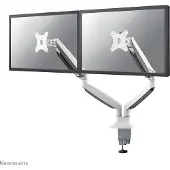 NeoMounts NM-D750D Tischhalterung für 2 LCD-Displays full-motion weiß Bildschirmgröße: 25.4-81,3 cm 10"-32" Klemmmontage Tülle (NM-D750DWHITE)