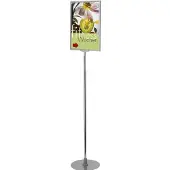 LMG Böttcher-AG Infoständer aus Aluminium, silber, A3, 143-213 cm höhenverstellbar, Hoch- oder Querformat, beidseitig