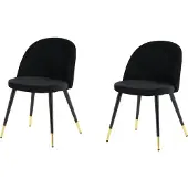 Ebuy24 Stuhl Velvet Schwarz 2er-Pack