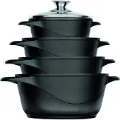 Smile MGK-12 Kochtopf, geschmiedetes Aluminium, Schwarz