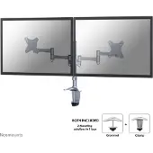 NeoMounts FPMA-D1330DSILVER Monitorarm 10-27", Klemme/Durchführung, 9 kg, 25,4 cm (10"), 68,6 cm (27"), 100 x 100 mm, Silber