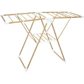 5five Simply Smart Klappbarer Wäscheständer Bara Holzoptik, Kunststoff, Stahl, Braun, 13 M, 157389