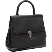 Chesterfield Leder Umhängetasche Handtasche Angera Crossbody Bag Black schwarz