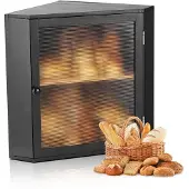 Vevor Eck-Brotkasten doppellagiger Brotbehälter Brotbox Organizer aus Holz für selbstgebackenes Brot