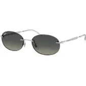Ray-Ban RB3767 Unisex-Sonnenbrille Randlos Oval Metall-Gestell, silber