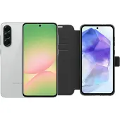 Samsung Galaxy A56 128GB Grau 5G + BlueBuilt Book Case Schwarz