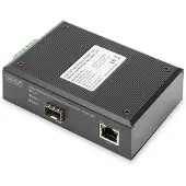 Digitus Industrieller PoE Gigabit Medien Konverter 10/100/1000Base-TX zu 1000Base-X PSE Reichweite bis zu...
