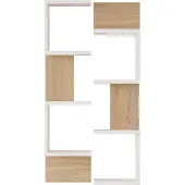 En.casa Wandregal Omn 2er Set 93x24x15 cm Weiss / Holzoptik