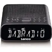 Lenco CR-606BK – Radiowecker mit DAB+/FM, Bluetooth und großem dimmbaren LCD-Display – Schwarz