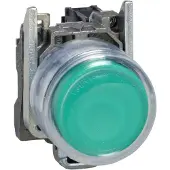 Schneider Electric XB4BP383B5EX Leuchtdrucktaster, Harmony XB4, Metall, 22mm, grün, unbeschriftet, tastend, mit Schutzkappe, 1S, 24V ACDC, ATEX