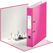 Leitz Ordner WOW, 180 Grad, DIN A4, 50 mm, pink Einband aus Graupappe, innen und aussen mit laminiert
