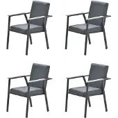 Garden Impressions CATANIA 4x Alu Stapelsessel Nonwood Sessel stapelbar grau ( GI )
