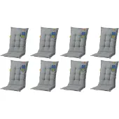Madison 8x A046 Hochlehner Gartenstuhl Auflagen 120x50x8cm grau uni
