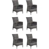 Mandalika Garden MONACO Polyrattan Diningsessel mit Alu-Gestell Black Pearl